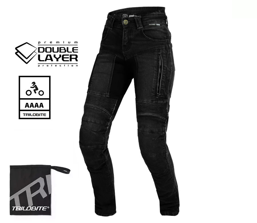 Trilobite - Parado Doublelayer AAAA Slim Fit Ladies Jeans Black Level 2